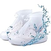 Rain Shoe Covers- Waterproof Sand Control Non-Slip Overshoes Covers Women Men Kids Outdoor Foldable Reusable PVC Rubber Sole Medium Top Shoe Covers