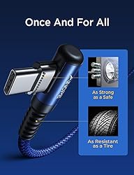 AINOPE USB C Cable Right Angle 3.1A Fast Charging
