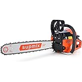 SUPMIXTOOLS 62cc Gas Chainsaw 20 Inch Gas Powered Chainsaws 2-Cycle Petrol | Handheld Gasoline Chain Saw Power Saws for Cutting Wood Tree Trimming