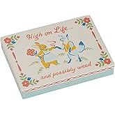 Blue Q Hinged Tin Pocket Box - High on Life Pocket - Small Hinged Tin-Plated Steel Container Organizer for Everyday Carry, Travel, Survival, Mints, Storage and Cards - 4.25"w x 0.75"h x 3"d