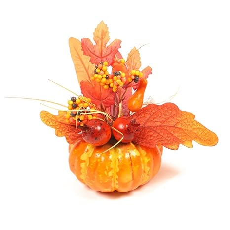 Halloween Decoration Artificial Pumpkin Maple Leaf Flowers Orange