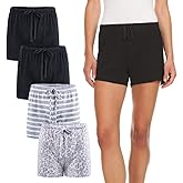 4 Pack: Women's Ultra Butter Soft Comfy Lounge Pajama Sleep Shorts - Cozy Pj Shorts