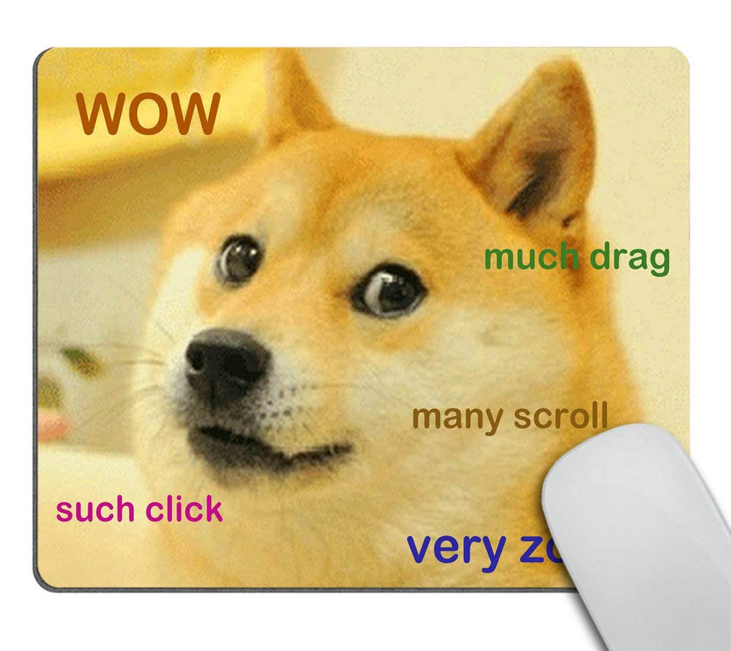 Wasach Funny Doge Mousepad Personality Rectangle Non-Slip Rubber Mousepad Gaming Mouse Pads