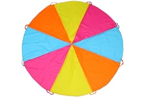 Nvatorfox 6ft Rainbow Parachute, Play Parachute Toy for Kids, Parachute with Handles Indoor & Outdoor Play Equipment
