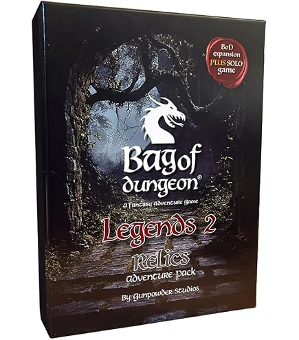 Bag Of Dungeon: Legends – Expansión De Personajes Con Mago, Mediano, Minotauro Y Cazador, Incluye Nuevas Cartas De Destino Y Encuentros Para Juegos De Mazmorras Estilo DnD