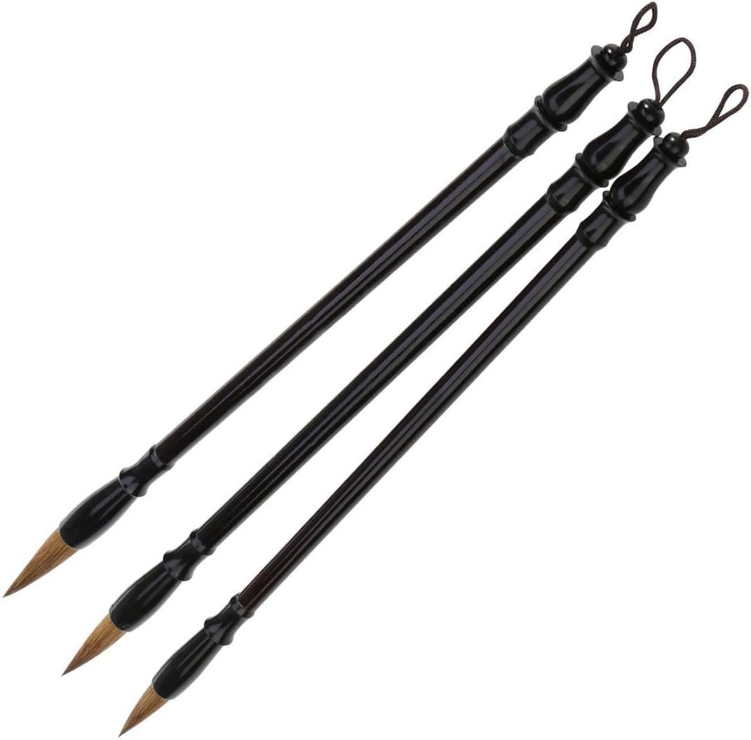 Vpsan Wolf Hair Chinese Brush - Sef Of 3 Size,Size Large Small Medium