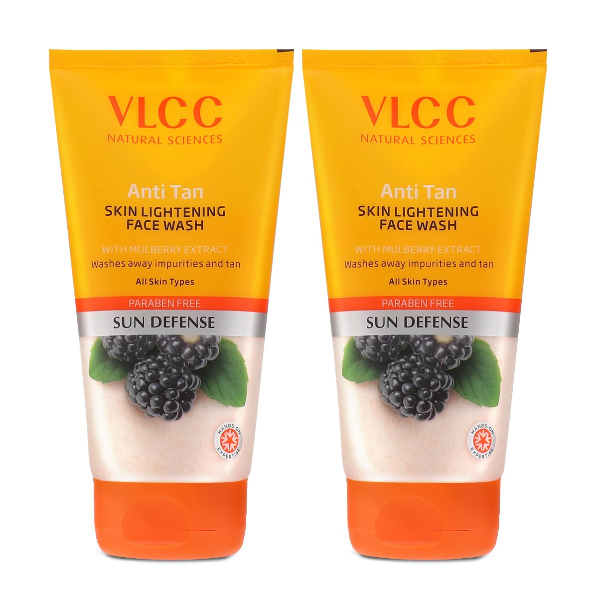 VLCC Anti Tan Skin Lightening Face Wash-150Ml X 2 (300ml) With Mulberry & Orange Peel Extract Protect Against Harsh Sun Damage,Uva&Uvb Rays