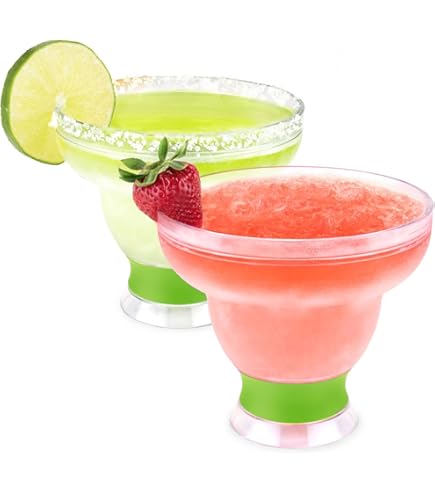 Fake Strawberry Margarita Glass – Poly Resin Replica Cocktail For Display, 7" X 5"
