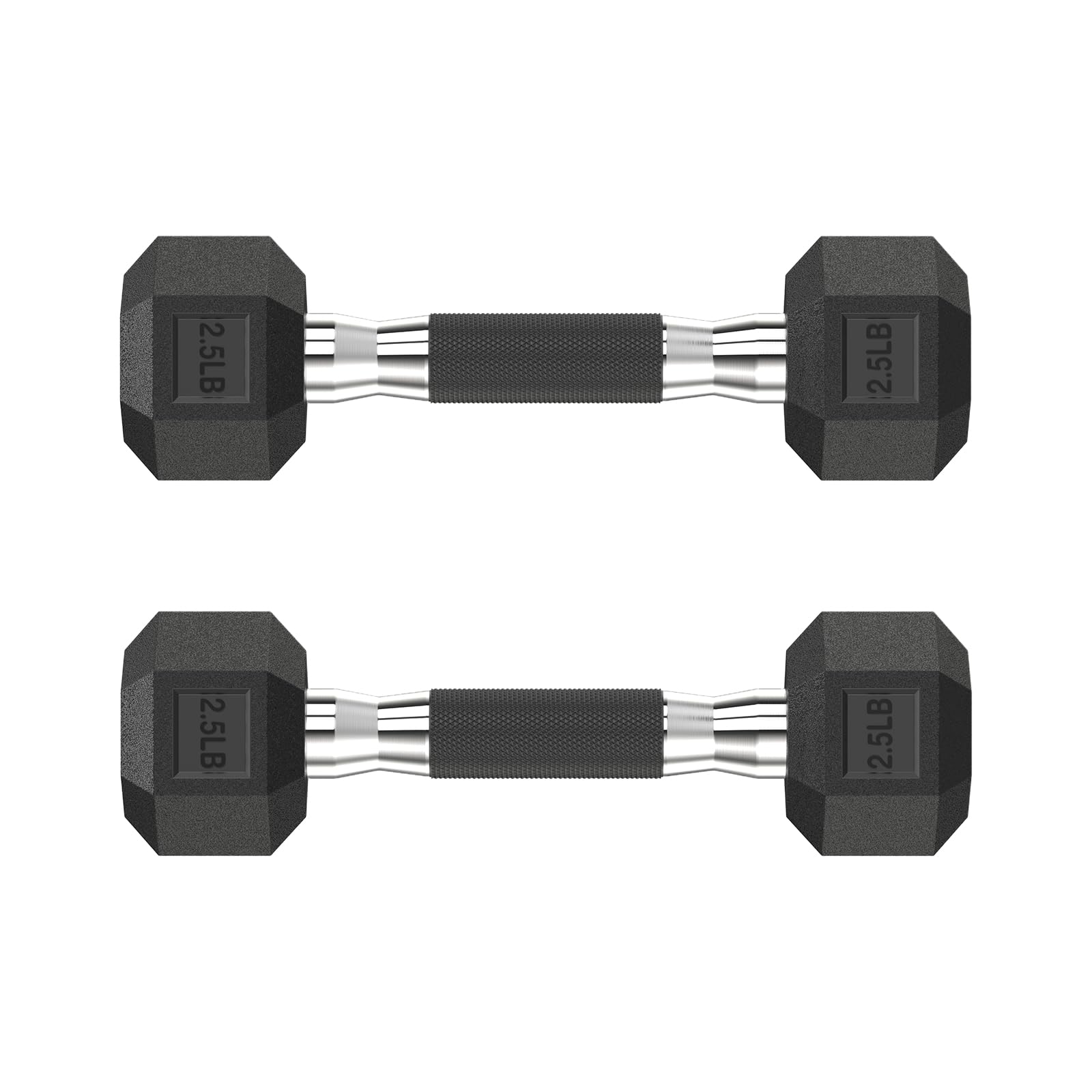 Photo 1 of HANDBODE Hex Rubber Dumbbells, Non-Slip Handle Design for Secure & Comfortable Grip, Hand Weights for Strength Training and Home Gym/Pair of 2.5 LB