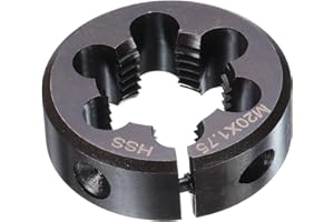HARFINGTON Round Threading Die M20 x 1.75 Metric Thread 38mm OD Adjustable Right Hand High-Speed Steel (HSS) Round Die Screw 