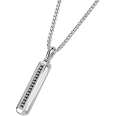 COAI Stainless Steel Pendant Necklace for Men, Bar Pendant Necklace for Men 20"/22"/24"