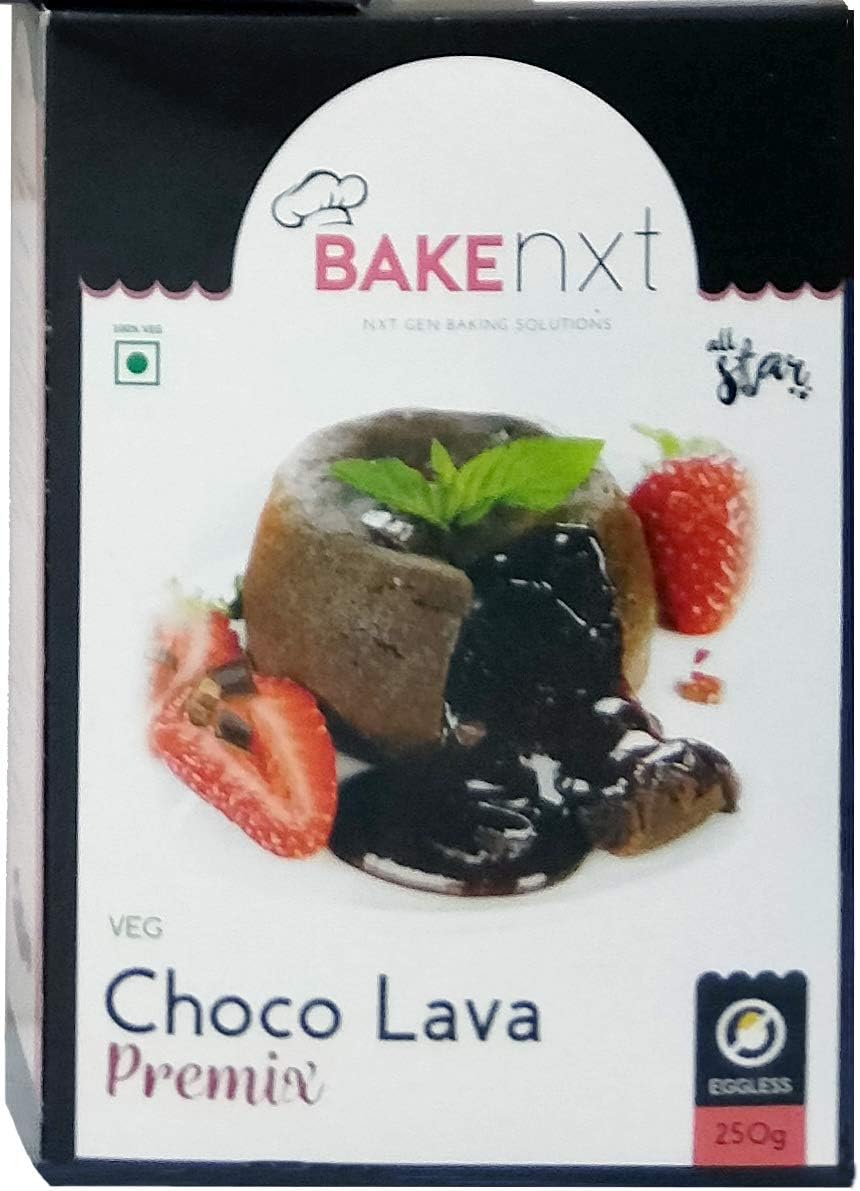 BakeNxt Allstar Eggless Choco Lava Cake PreMix, 250g (Pack of 2)