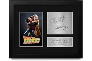 HWC Trading Back to the Future Printed Autograph USL Framed Signed Michael J Fox Christopher Lloyd Print Photo Picture Display - US Letter Size