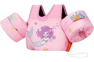 MoKo Swimming Float Vest for Kids, Swim Arm Band Cartoon Swimming Wings Pool Sleeves Shoulder Straps for Children Learn to Sw