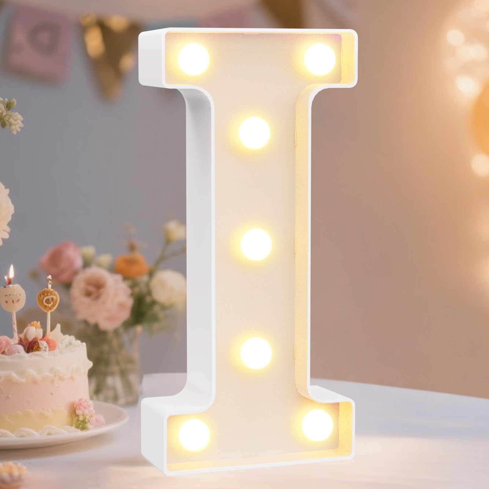 Photo 1 of Pooqla LED Marquee Letter Lights Sign, Light Up Alphabet Letter for Home Party Wedding Decoration I