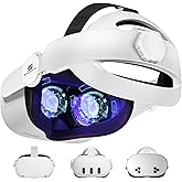 Saqico Head Strap for Meta Oculus Quest 2/3/3s, 3-in-1 Adjustable Halo Headband, Replacement for Elite Strap, Enhanced Comfort Gaming Immersion VR Accessories Compatible with Oculus/Meta Quest 2/3/3s