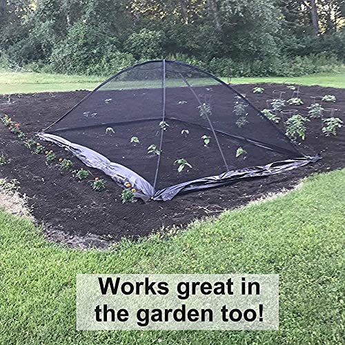 GROWNEER 10x14 Feet Crop Cage Plant Protection Tent Pond Net Tent Dome Netting with 4 Ropes, 8