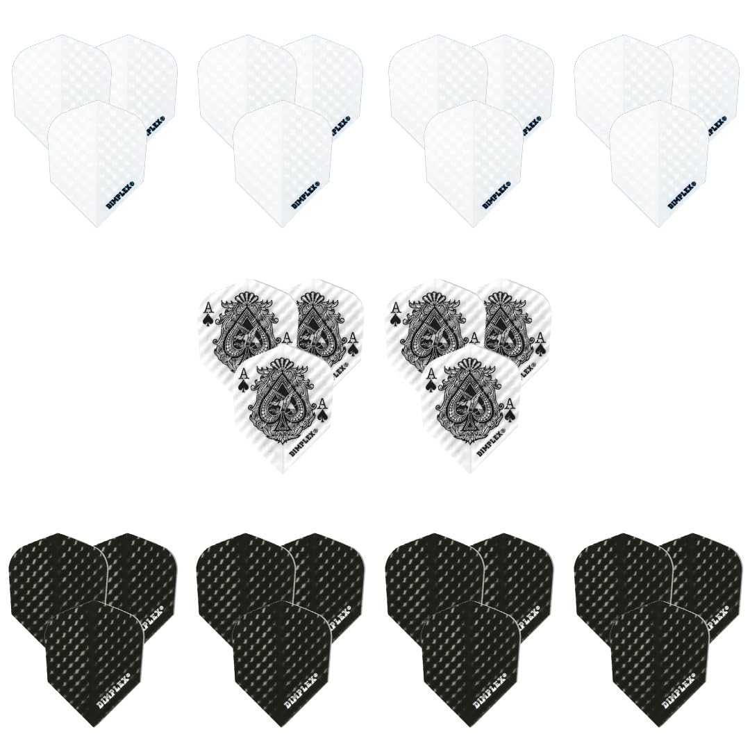 Harrows Darts Flights (15 Flights Total) I 100 Micron Dart Flights I Premium Extra Strong Made in UK I Professional (Dimplex Pack)