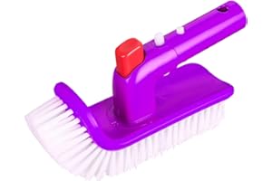 LALAPOOL Professional Luxury Pool Step & Corner Brush,180 Degree Rotation Handle Scrub Brush,for Above Ground & Inground Swimming Pools, Spas & Hot Tubs, Fine Bristles (Pole not Included)