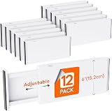 Lifewit 12 Pack Drawer Dividers 6 High Adjustable 13.5-22 Inches