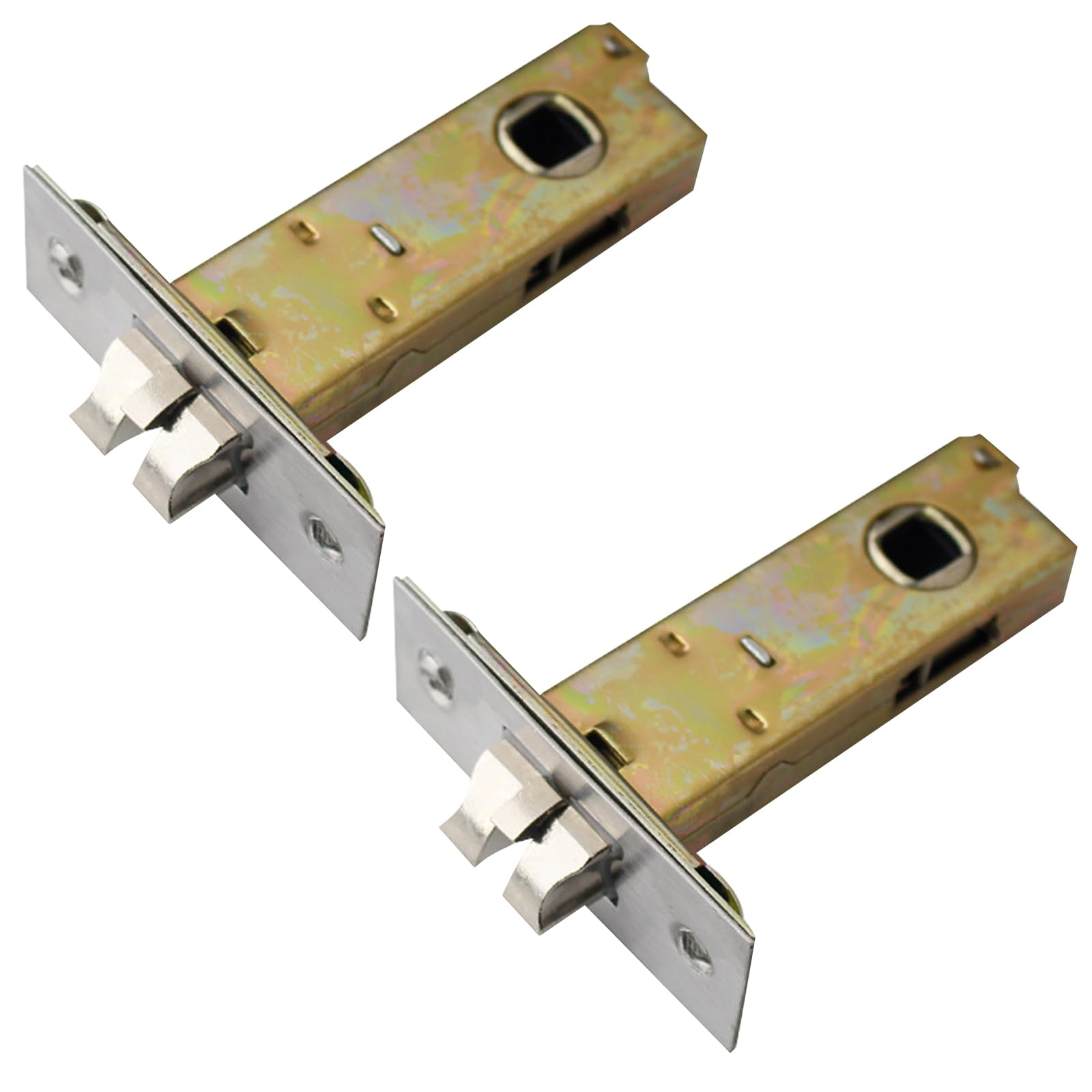 MACHSWON 2PCS 60mm Forked Tubular Mortice Latch with Door Stopper Stainless Steel Door Latch Sprung Lever Door Handles — image 1