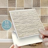 18 Self Adhesive Tiles: Riven Mix - 4" x 4", Thick, Self Adhesive Stick on Wall Tile, Stickers, transfers, Decals. Over Any Size of Smooth Tiles or onto Any Smooth Wall Surface