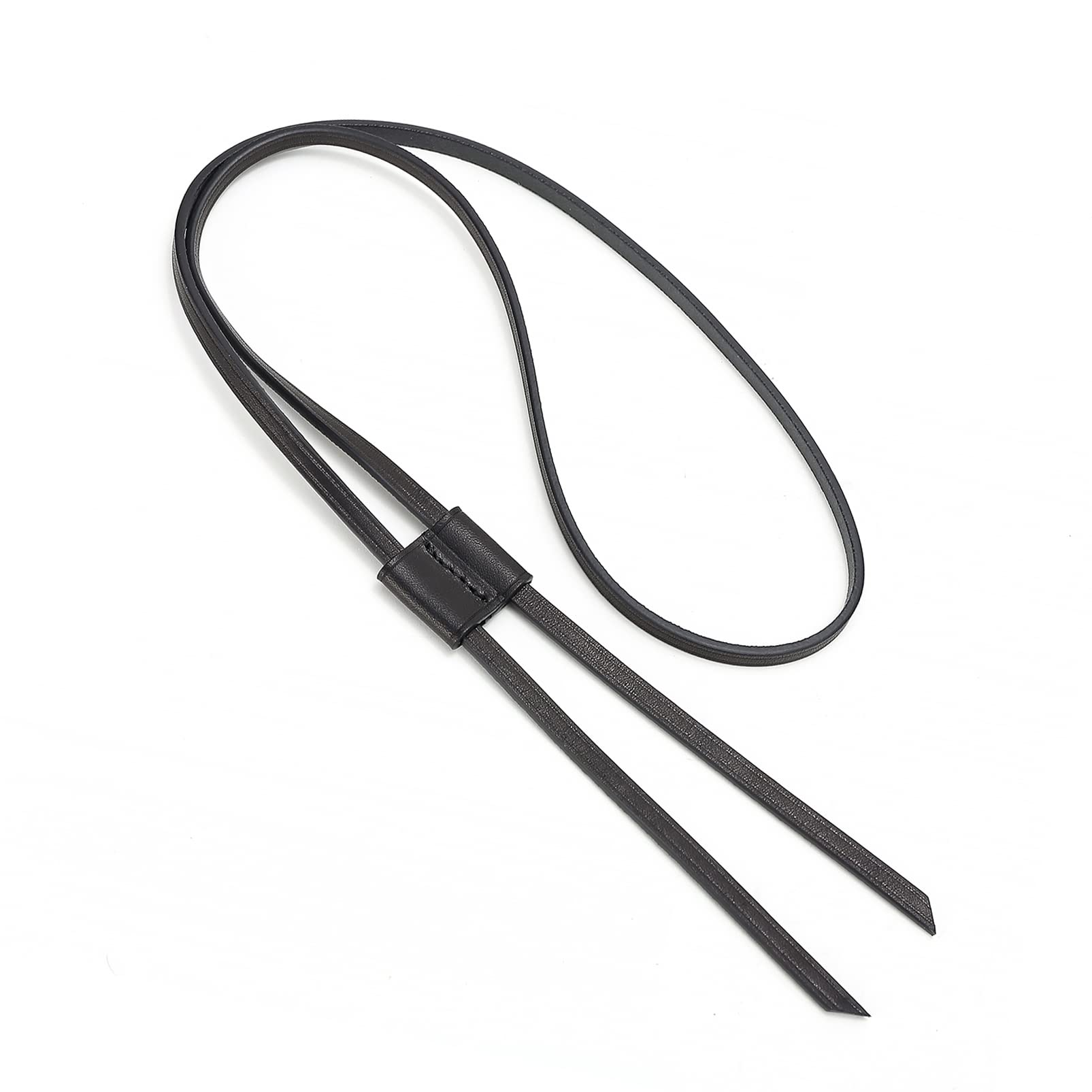 Senral Black Leather Drawstring Pull String Bucket Bag Strap Replacement Purse Strap for Backpack Shoulder Bags (drawstring tab+pull string black)