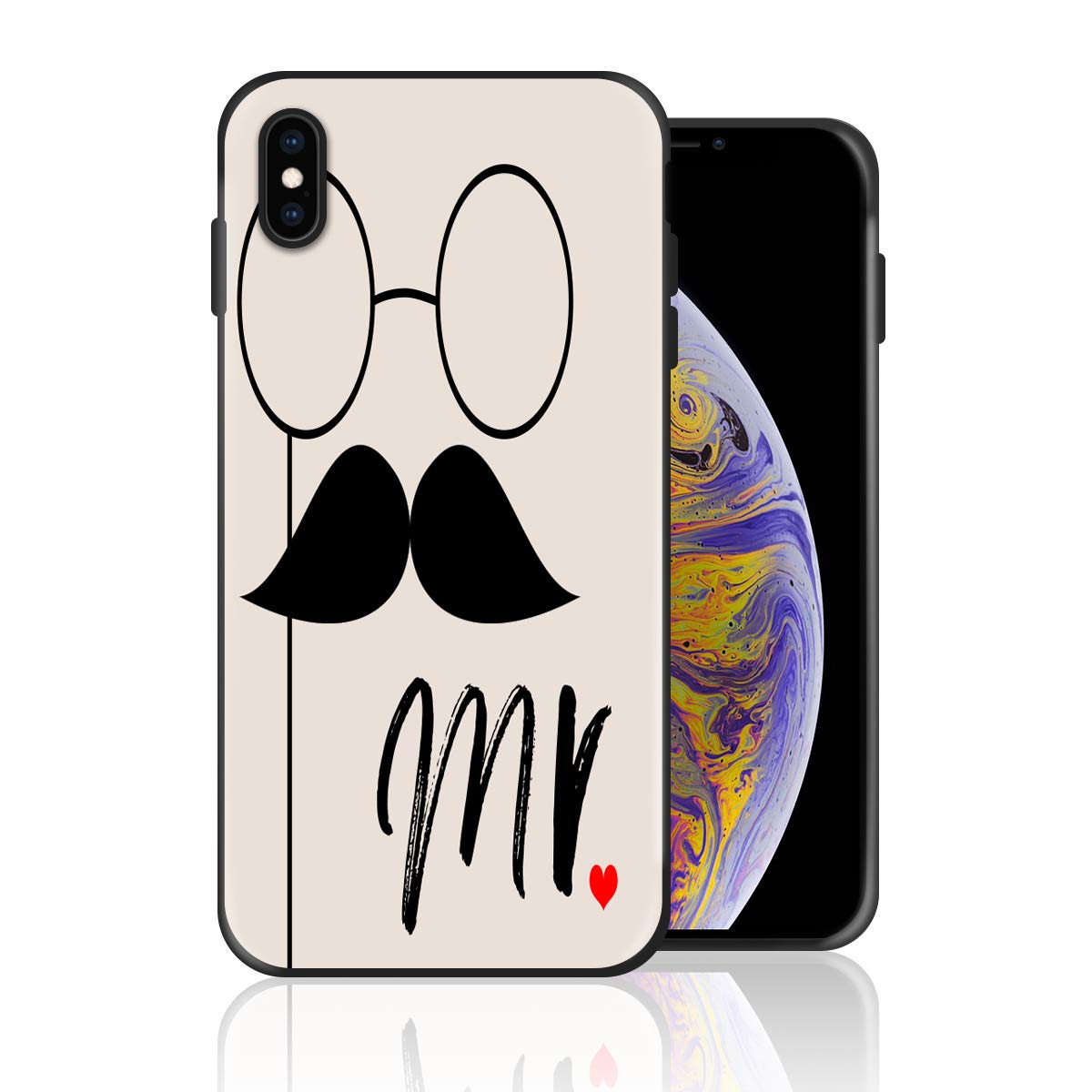 Silicone Case for (Other Phone Models) Funny Moustache Man with Glasses Pattern Phone Case Full Body Protection Shockproof Anti-Scratch Drop Protection Cover