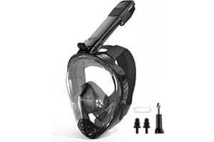 FORSHINE Full Face Snorkel Mask, Snorkeling Gear for Adults, Scuba Mask Diving Dry Top Snorkel Gear with Detachable Camera Mount, 180° Panoramic View Anti-Leak Anti-Fog Travel Package