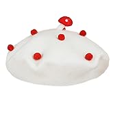 Kids Beret Hat 8-12 Years Cute Mushroom Dots French Berets for Girls Beanie Cap Artist Painter Wool Hats