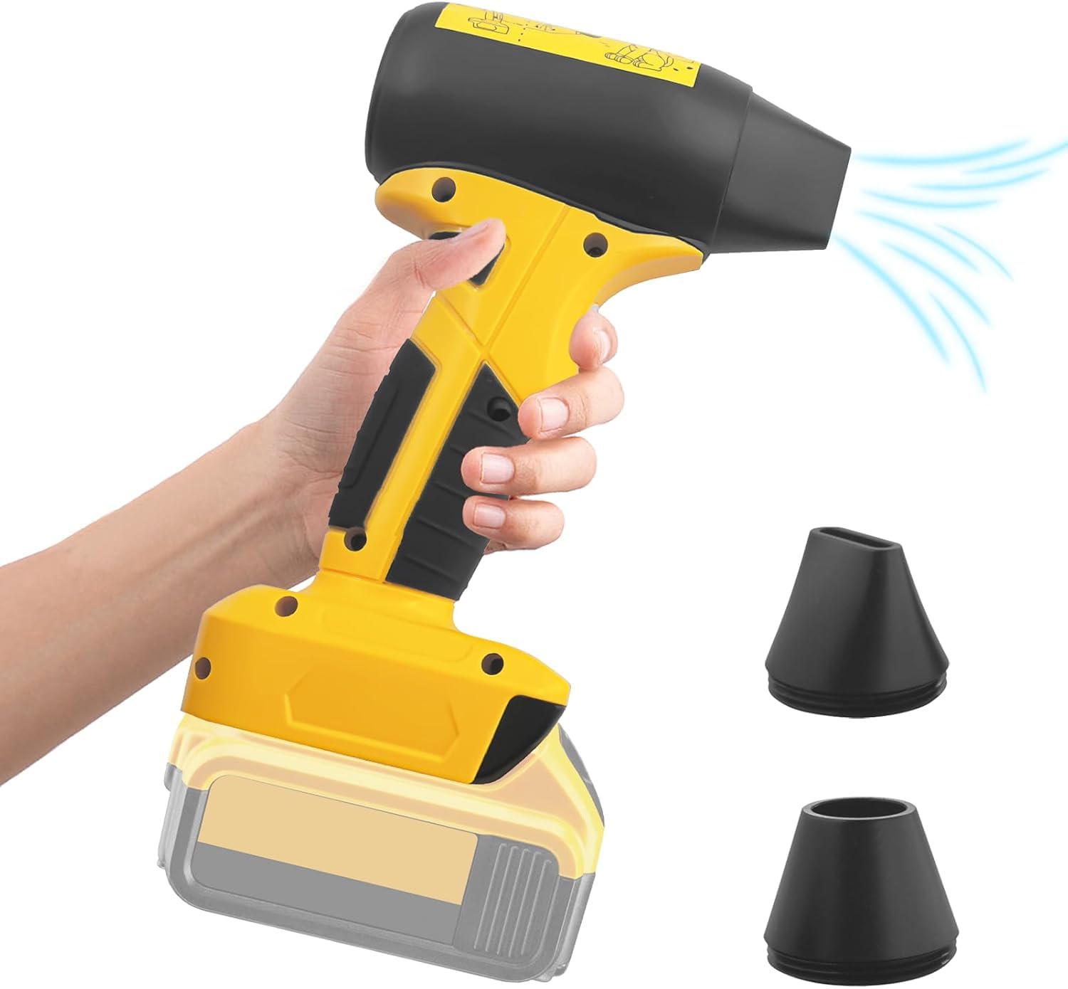 Photo 1 of JJFX Compressed Turbo Blower for Dewalt 20V Battery, Jet Fan 4-Speed Max 130000RPM Wireless High Speed Handheld Fan for Air Duster Cleaner, Keyboard Cleaning, Drying, Leaf Blower, BBQ