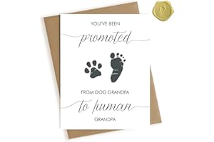 HAMUIERS Pregnancy Announcement for Grandpa, Baby Announcement Card for Grandpa, Promoted from Dog Grandpa To Human Grandpa