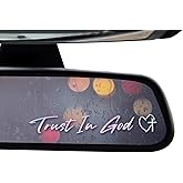 3 x Trust In God Cross Holographic Car Mirror Decal Stickers for Cars Rearview Mirror Decal for Women Cute Decals Vinyl Affirmation Stickers for Window, Mirror, Tumbler, and Water Bottle