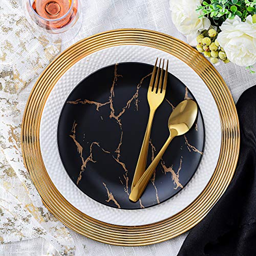 GoldRimmed Charger Plates Set of 6 13Inch Elegant & FoodSafe