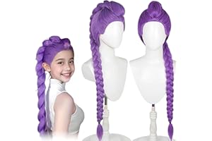 EINAEY Demon Hunters Rumi Wig – 39" Dark Purple Braided Cosplay Hair 520g, Heat-Resistant Synthetic Fiber, Adjustable Cap, Halloween Anime Costume Wig
