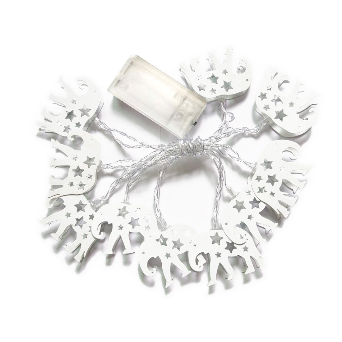 Penfly 1.65M 10LEDs Decorative Elephant Shape Fairy Night Mood Light for Home Indoor Babyroom Bedroom Festival Wedding Warm White