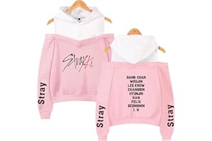 Xkpopfans Kpop Strayk Hoodie Off The Shoulder Sweatshirt Minho Woojin Felix Pullover for Womens