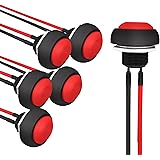 APIELE 12mm Momentary Push Button Switch Mini Round Switch Waterproof 1A 250V AC SPST NO 2 Pin PBS-33B with Pre-soldered Wire