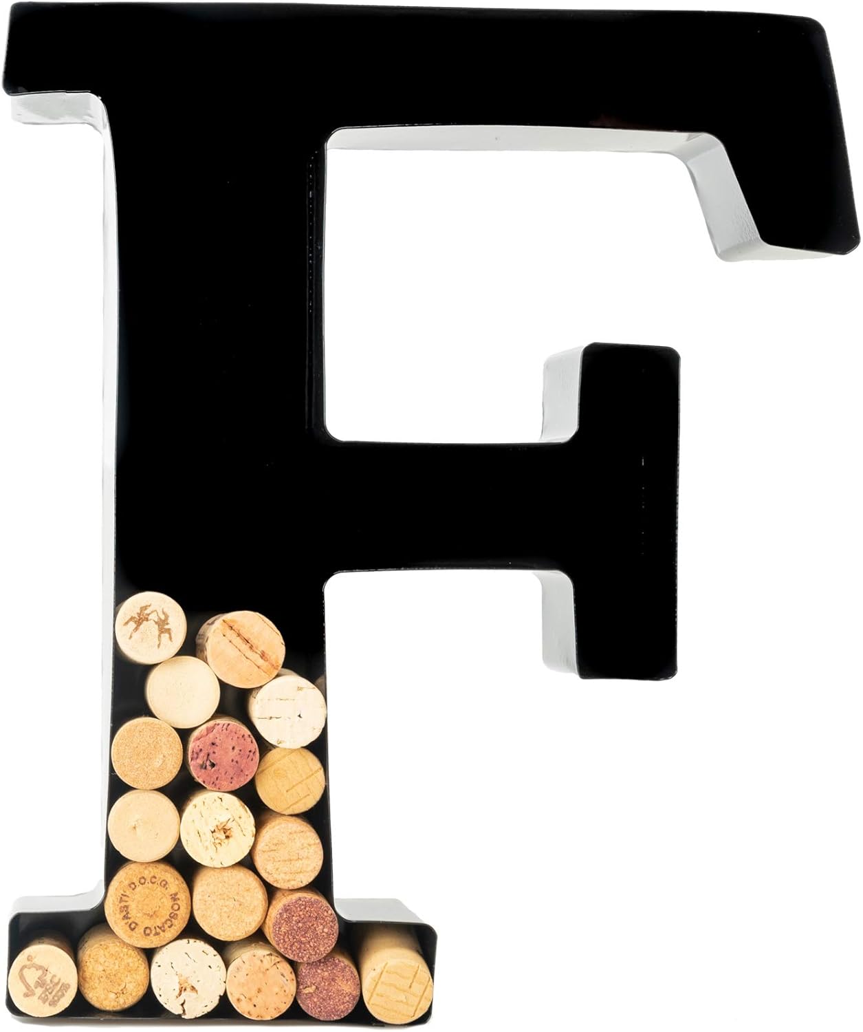 Wine Cork Holder - Metal Monogram Letter (F)