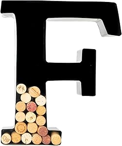 Wine Cork Holder - Metal Monogram Letter (F)