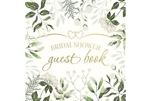 Bridal Shower Guest Book: Elegant Design With Greenery, Guests Sign-In Wishes And Advice. Includes Gift Log And Photo Pages