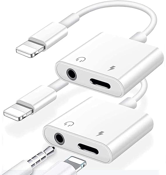 2 Pack Lightning to 3.5mm Headphones Jack Adapter for: Amazon.in: Electronics
