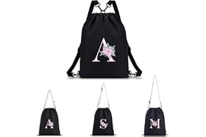 A-Z BAG Personalised Drawstring Bag for Women, 4-in-1 Gym Backpack, Water-Resistant Sports & Travel Rucksack