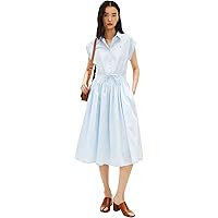 tommy hilfiger pleated midi dress Tommy Hilfiger Women's Belted Pleated Midi Dress Blue Size 6
