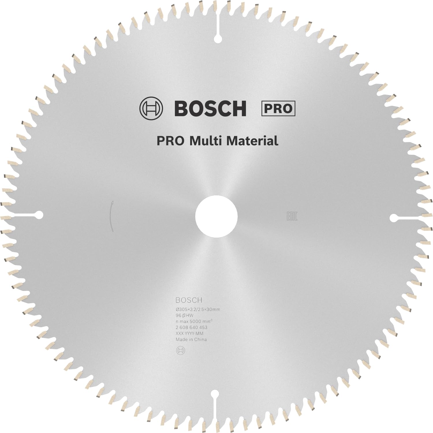 Bosch 1x PRO Multi Material Circular Saw Blade for Corded Mitre Saws (for Aluminium, Plastics, Ø mm, Professional Accessory Mitre Circular Saw)
