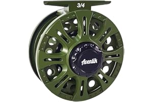 Aventik HVCE Graphite Fly Reel Center Drag System Classic III Graphite 3/4, 5/6, 7/8wt Large Arbor Freshwater Fly Fishing Reels