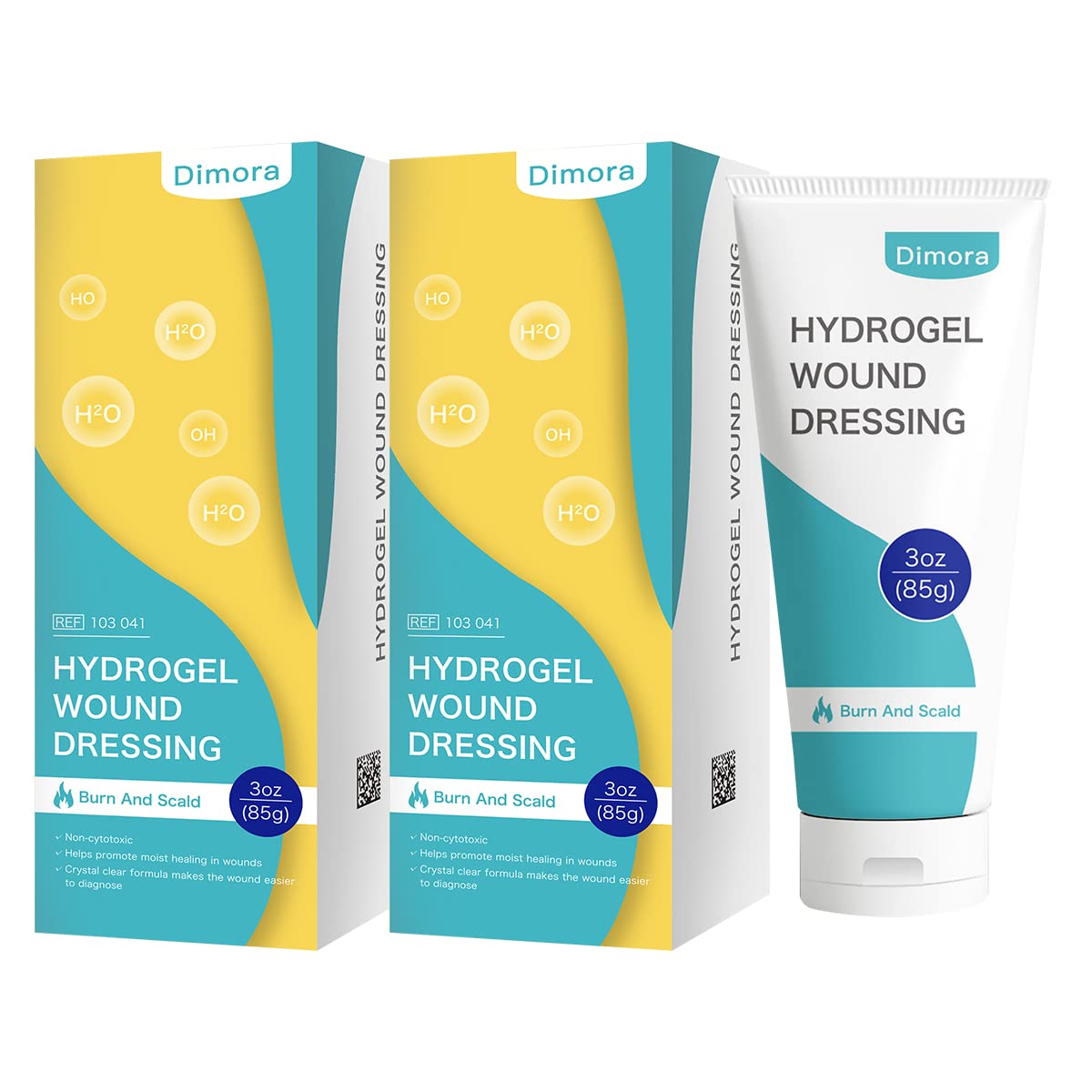 Dimora 2 Packs 6oz Hydrogel First Aid Ointment, Burn Injory Soothing Gel, Skin Repair Cream for Emergency Burn, Postoperative Incisions, Bruises, Debridement Wound Care