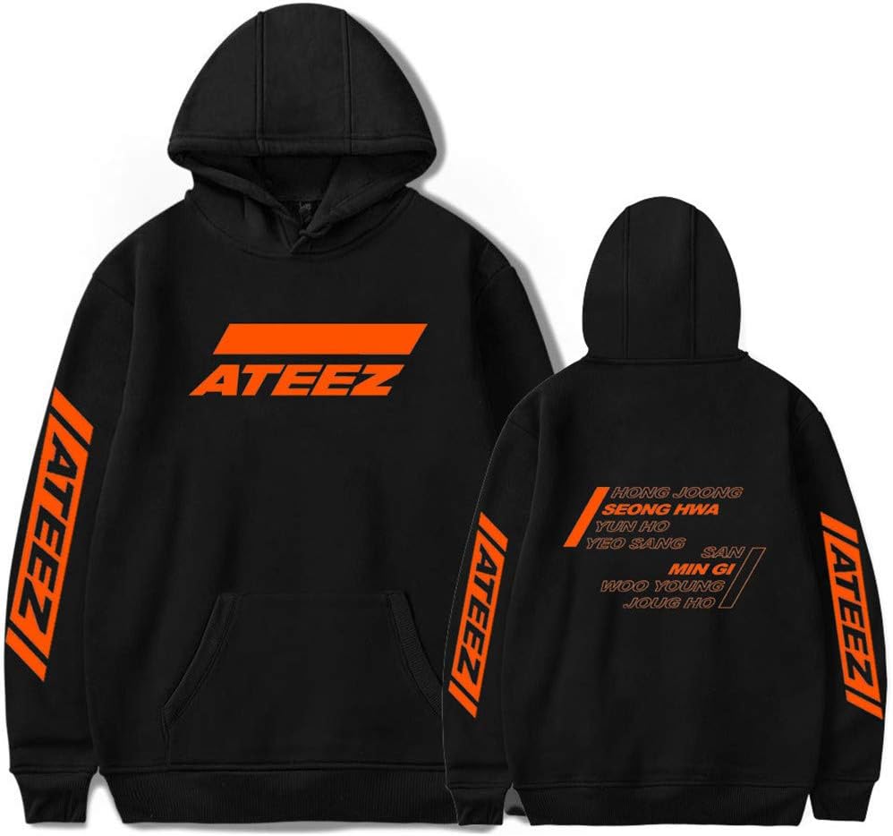 Indrah Unisex Hooded Sweatshirts Active ATEEZ Printed Hoodie Fashion Hooded Pullover for ATEEZ Fans