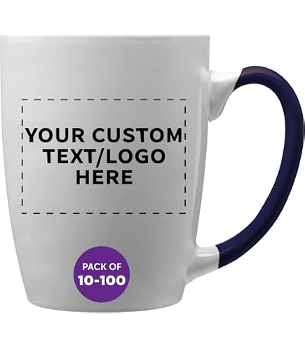 Amazon.com: Bulk Custom Logo Mugs 11oz  Personalized Promotional Coffee  Cups with Company Logo, Text and Branding, Double-Sided Print Wholesale  (Set of 10, 20, 50 or 100) Ideal for Office Gifts (10,