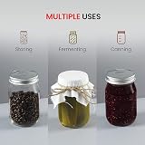 Hniuyun 4 Pack 16 oz Glass Mason Jars with Silver Lids, Regular Mouth view 3